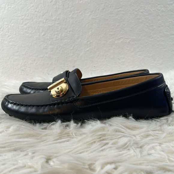 SALVATORE FERRAGAMO Black Suede Leather Slip On Griotte Driving Loafer Size 6.5M - Picture 7 of 16